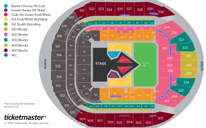 Venue seating chart for Beyoncé for reference only
