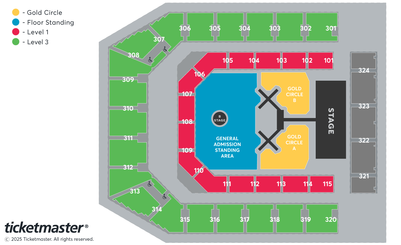 Venue seating chart for Chris Brown for reference only