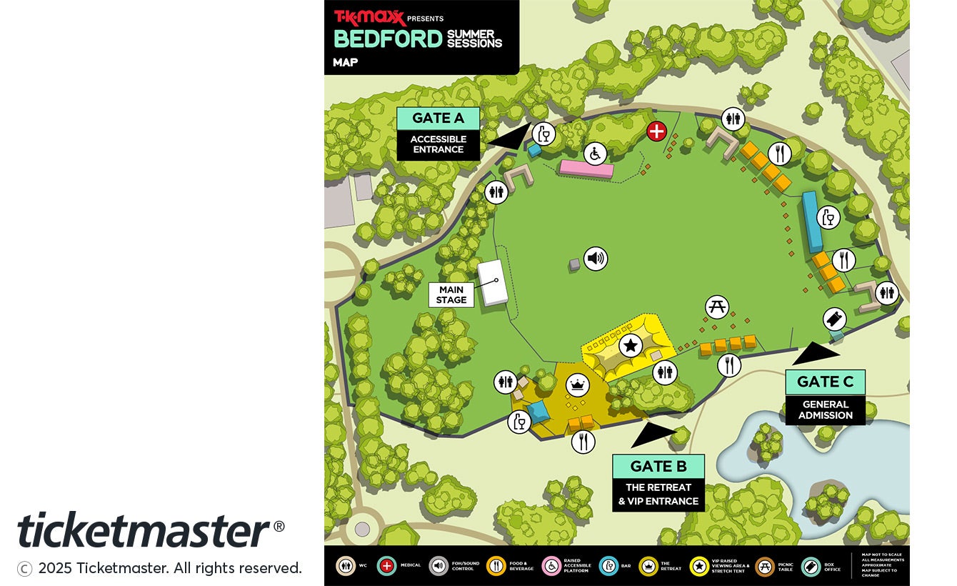 Venue seating chart for Simple Minds for reference only